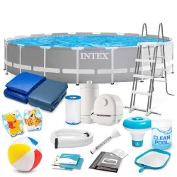Piscine de jardin à structure 549 x 122 cm avec set 18en1