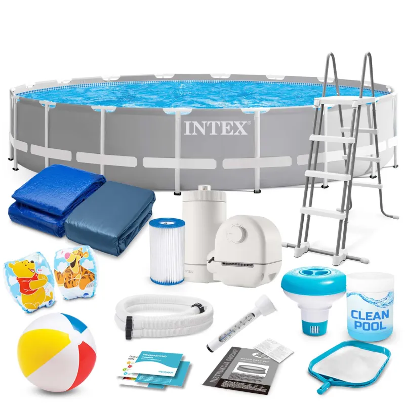 Piscine de jardin à structure 549 x 122 cm avec set 18en1