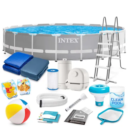 Piscine de jardin à structure 549 x 122 cm avec set 18en1