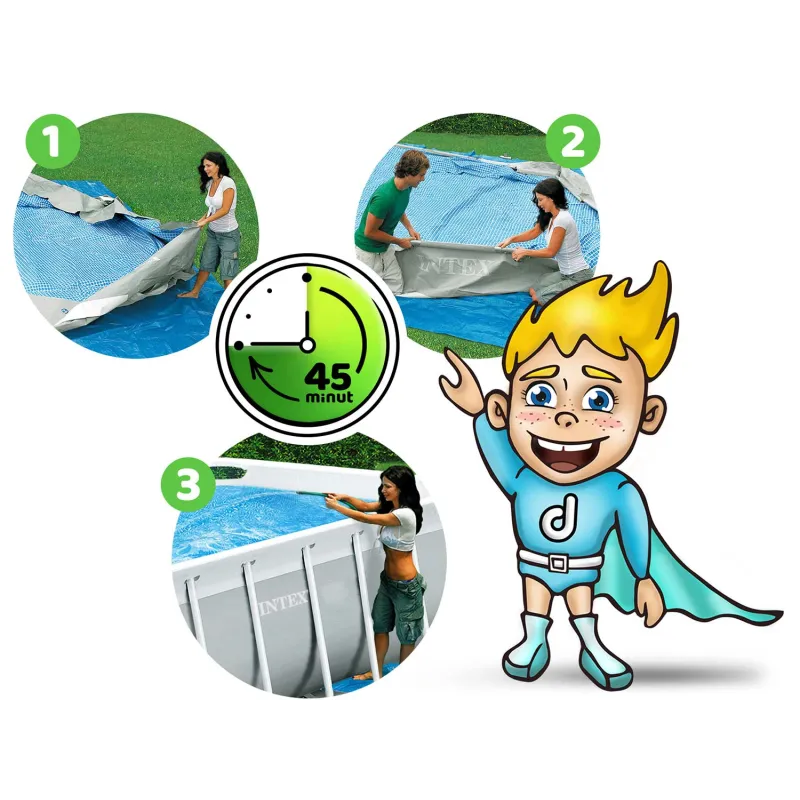 Piscine tubulaire 300 x 175 x 80 cm pour la détente dans le jardin