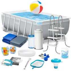 INTEX 26784 Piscine Tubulaire 300 x 175 x 80 cm Set 18en1