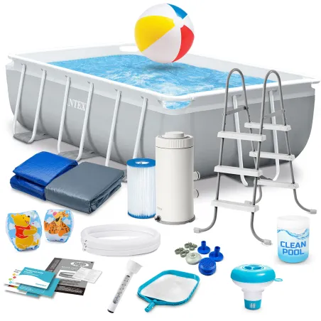 INTEX 26784 Piscine Tubulaire 300 x 175 x 80 cm Set 18en1