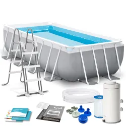Piscine de jardin 400 x 200 x 100 cm ensemble 4en1 pour l'extérieur