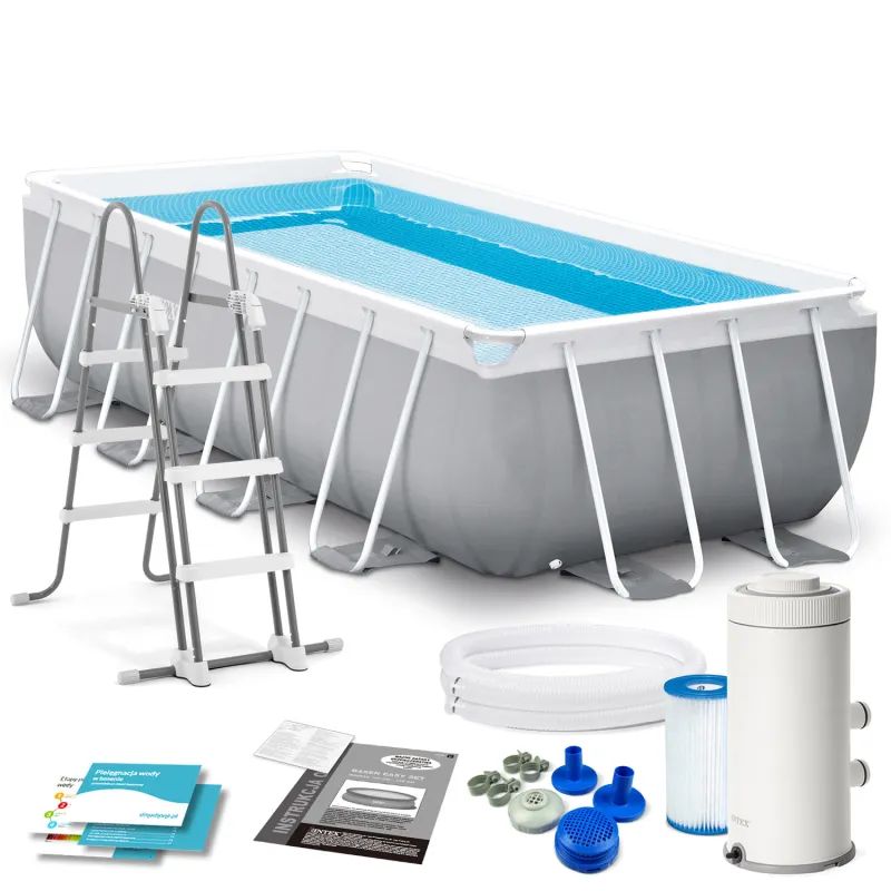 Piscine de jardin 400 x 200 x 100 cm ensemble 4en1 pour l'extérieur
