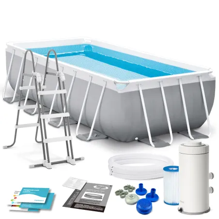 Piscine de jardin 400 x 200 x 100 cm ensemble 4en1 pour l'extérieur