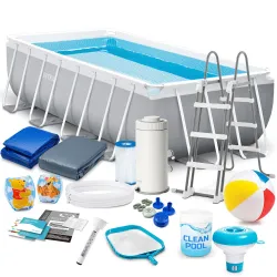 Piscine de jardin 400 x 200 x 100 cm, ensemble 17en1 pour l'extérieur