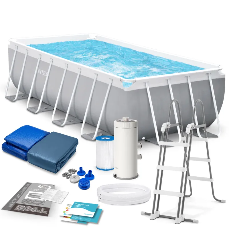 Piscine de jardin à structure métallique 488 x 244 x 107 cm ensemble 6en1 INTEX 26792
