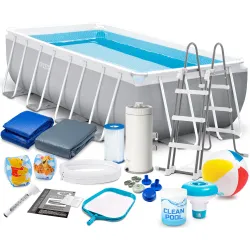 Piscine de jardin à structure métallique 488 x 244 x 107 cm ensemble 18en1 INTEX 26792