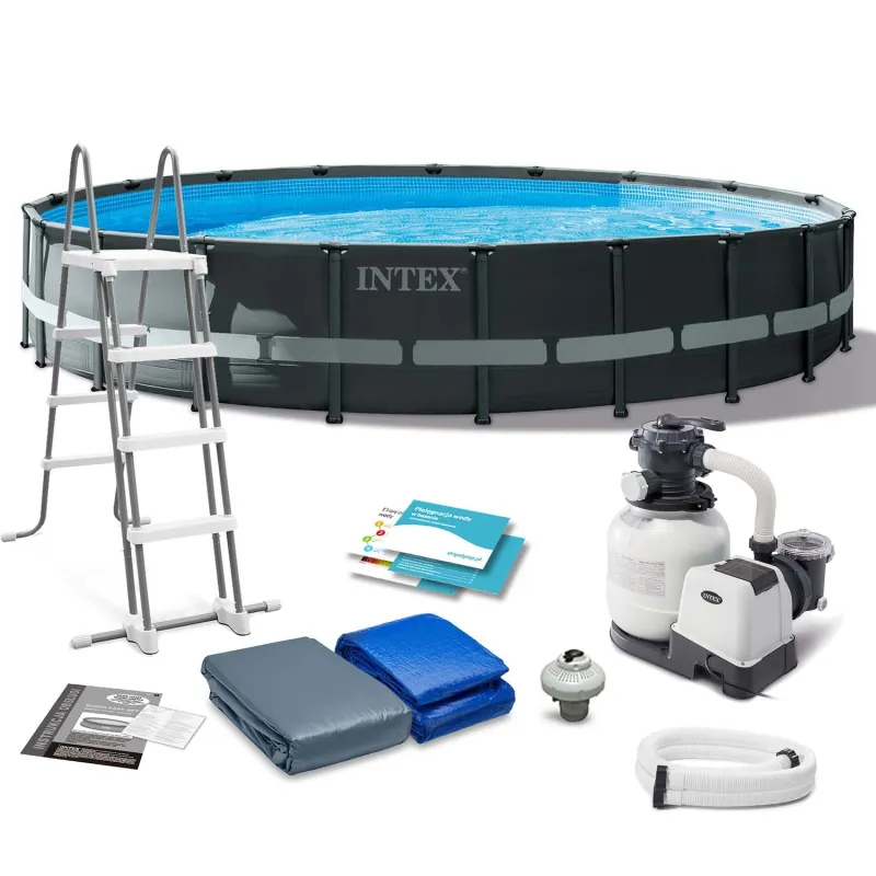Piscine cadre de jardin 610 x 122 cm 11en1, idéale pour se détendre