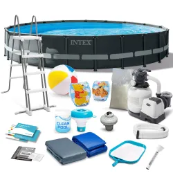 Piscine cadre de jardin 610 x 122 cm avec 17 accessoires pour l'extérieur