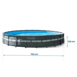 Piscine de jardin avec structure 732 x 132 cm 17en1 Intex 26340 pour enfants