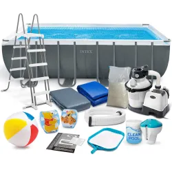 Piscine tubulaire de jardin 549 x 274 x 132 cm, matériau durable, idéale pour l'extérieur