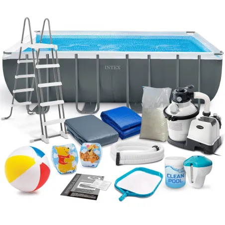 Piscine tubulaire de jardin 549 x 274 x 132 cm, matériau durable, idéale pour l'extérieur