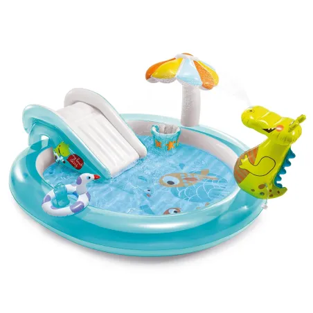 Aire de jeux gonflable crocodile 201 x 170 x 84 cm pour enfants, coloré et sécurisé