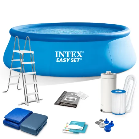 Piscine gonflable de jardin 457 x 122 cm, ensemble 12 en 1, parfaite pour s'amuser