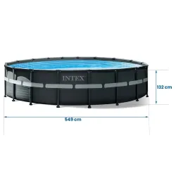 Piscine de jardin à armature 549 x 132 cm 18en1, idéale pour s'amuser en été à l'extérieur