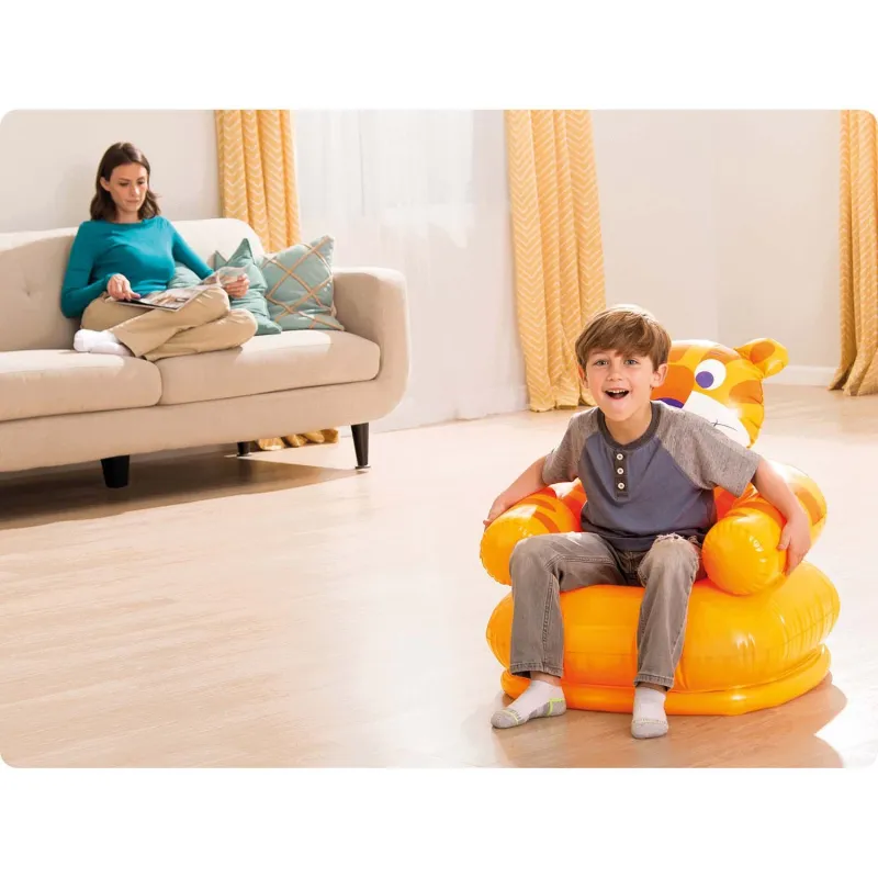 Fauteuil gonflable enfant Animaux Joyeux 65 x 64 cm, parfait pour la chambre d'enfant