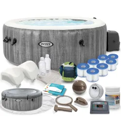 Spa gonflable avec hydromassage 196 x 71 cm 4 personnes + accessoires premium INTEX 28440