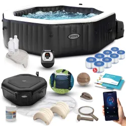 SPA gonflable avec hydromassage 201 x 71 cm 4 personnes + accessoires premium INTEX 28458