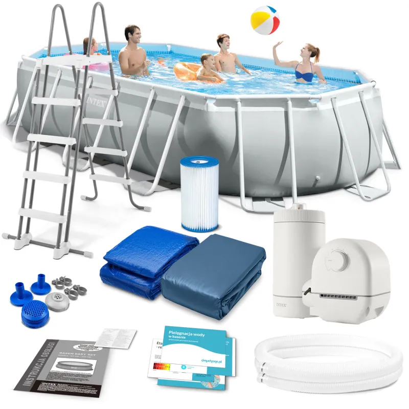 Piscine de jardin gonflable 503 x 274 x 122 cm kit 12 en 1 en matériaux durables