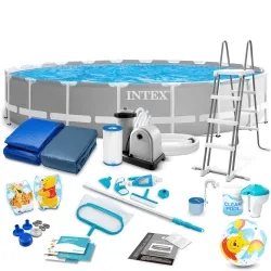 Piscine de jardin à cadre métallique 610 x 132 cm ensemble 21en1 INTEX 26756
