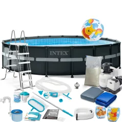 Piscine de jardin 549 x 132 cm, idéale pour l'extérieur, construction durable