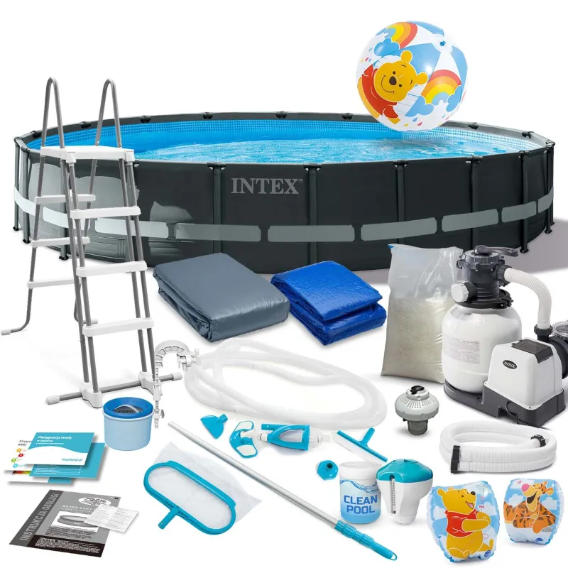 Piscine de jardin avec cadre 610 x 122 cm, idéale pour s'amuser à l'extérieur, matériau PVC durable