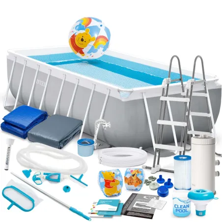Piscine de jardin avec cadre 488 x 244 x 107 cm, ensemble 21in1