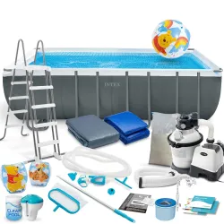 Piscine tubulaire 549 x 274 x 132 cm 21in1, parfaite pour le jardin