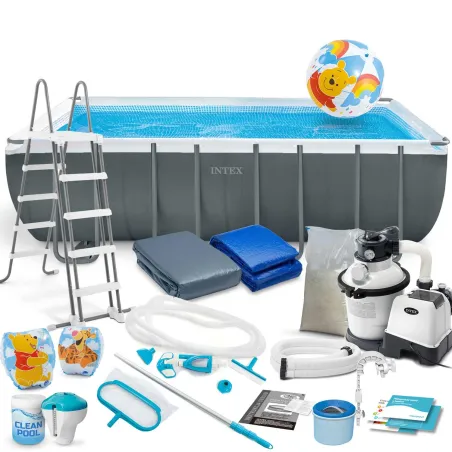 Piscine tubulaire 549 x 274 x 132 cm 21in1, parfaite pour le jardin