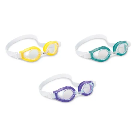 Lunettes de Natation pour Enfants Intex 55602 jaune, accessoire confortable et durable pour la plongée avec tuba