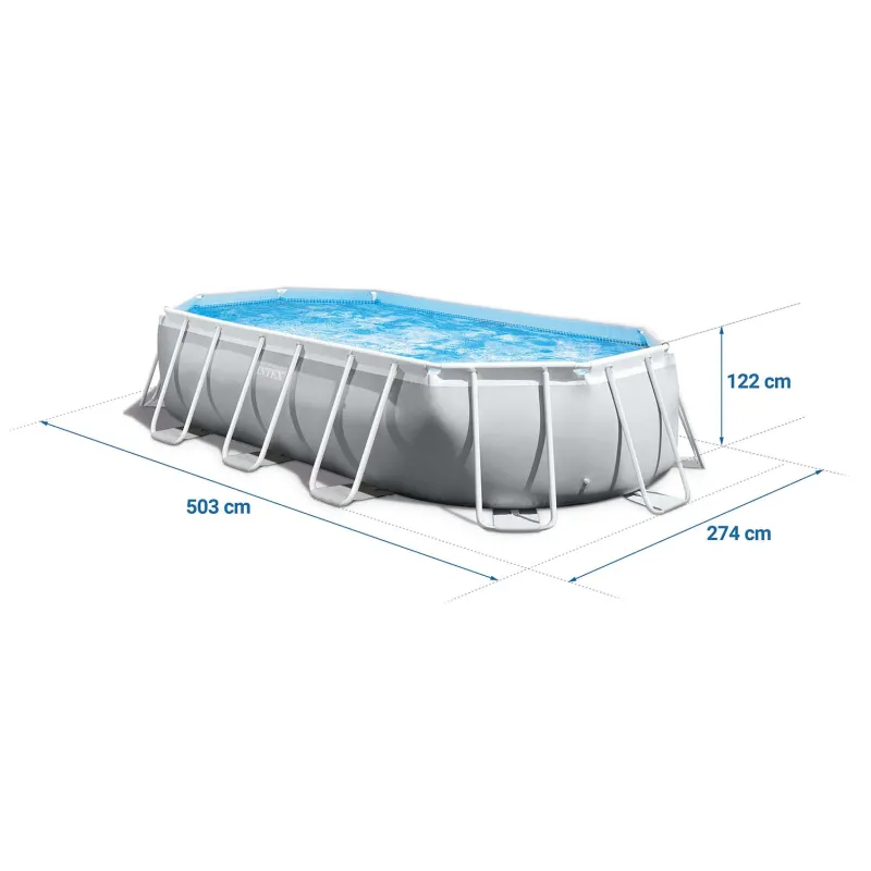 Piscine rectangulaire 503x274x122cm, parfaite pour s'amuser dans le jardin en été