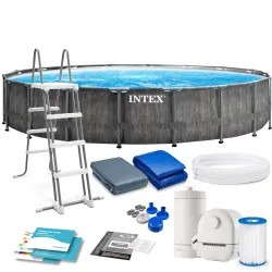 Piscine de jardin 549 x 122 cm 12-en-1, matériau durable pour l'extérieur