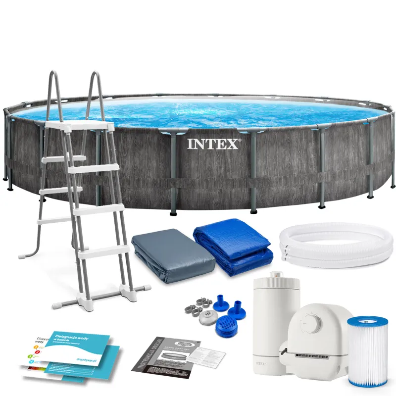 Piscine de jardin 549 x 122 cm 12-en-1, matériau durable pour l'extérieur