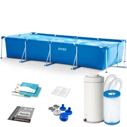 Piscine Tubulaire 450 x 220 x 84 cm 10-en-1 Intex 28274, structure robuste pour l'été