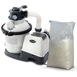 Pompe de filtration à sable 5700 l/h INTEX 26644 + 25 kg sable