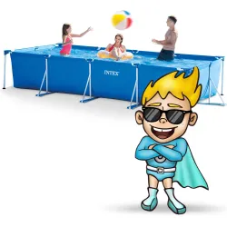 Piscine Tubulaire 450x220x84 cm 16 en 1 Intex 28274 couleur bleue