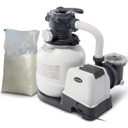 Pompe de filtration sable 7900 l/h INTEX 26646 + 25 kg sable