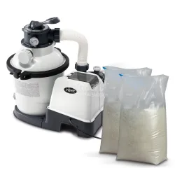 Pompe de filtration sable 12000 l/h INTEX 26652 + 50 kg sable