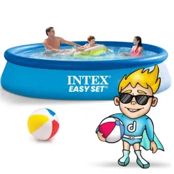 Piscine gonflable de jardin bleue 305 x 61 cm, parfaite pour l'extérieur