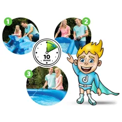 Piscine gonflable de jardin 305 x 61 cm en matériau durable, résistant aux chocs