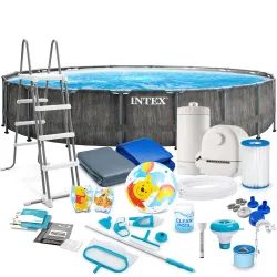 Piscine de jardin tubulaire 549 x 122 cm en matériau PVC durable
