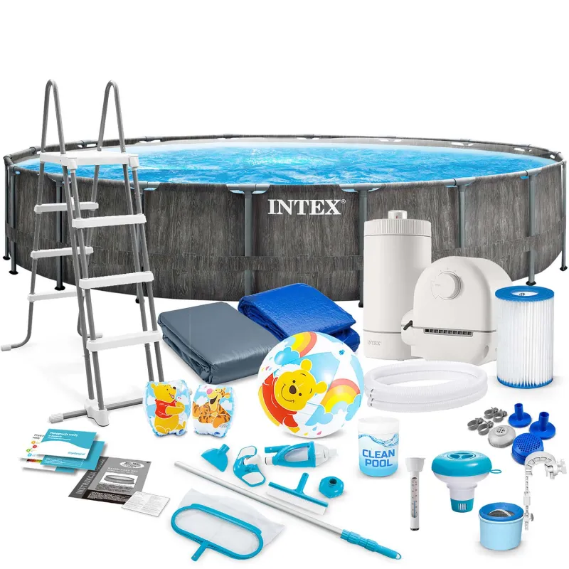 Piscine de jardin tubulaire 549 x 122 cm en matériau PVC durable