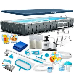 Piscine de jardin 975 x 488 x 132 cm, parfaite pour s'amuser à l'extérieur, conception durable