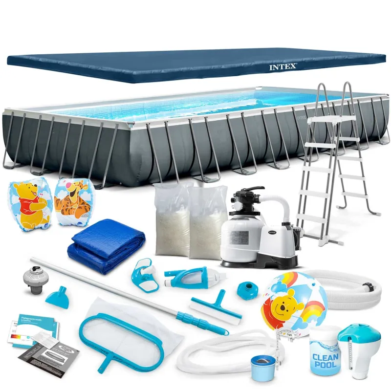 Piscine de jardin 975 x 488 x 132 cm, parfaite pour s'amuser à l'extérieur, conception durable