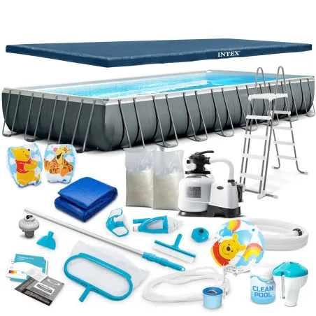 Piscine de jardin 975 x 488 x 132 cm, parfaite pour s'amuser à l'extérieur, conception durable