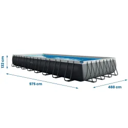 Idéale pour les loisirs dans le jardin, piscine à structure 975 x 488 x 132 cm