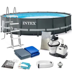 Piscine de Jardin Tubulaire 488 x 122 cm 12en1 INTEX 26326
