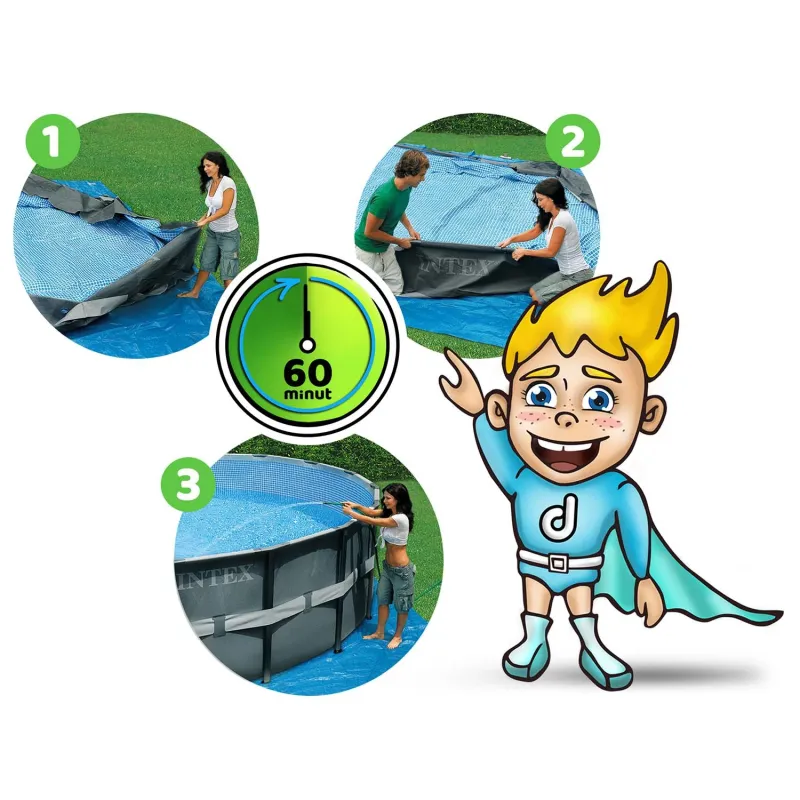 Piscine de Jardin 549 x 132 cm, idéale pour les jeux d'enfants à l'extérieur
