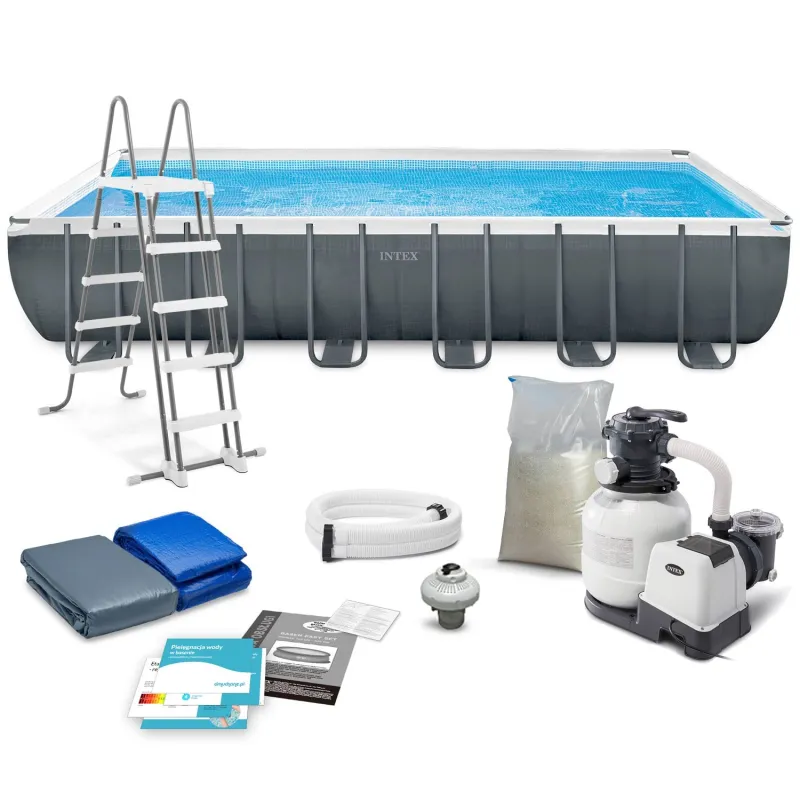 Piscine de jardin avec armature 732 x 366 x 132 cm, idéale pour les activités en extérieur, 10en1 Intex 26364